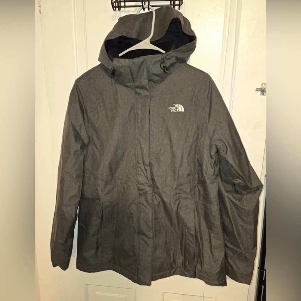 THE NORTH FACE HyVent Women's Waterproof Fleece Lined Jacket Charcoal Grey XL